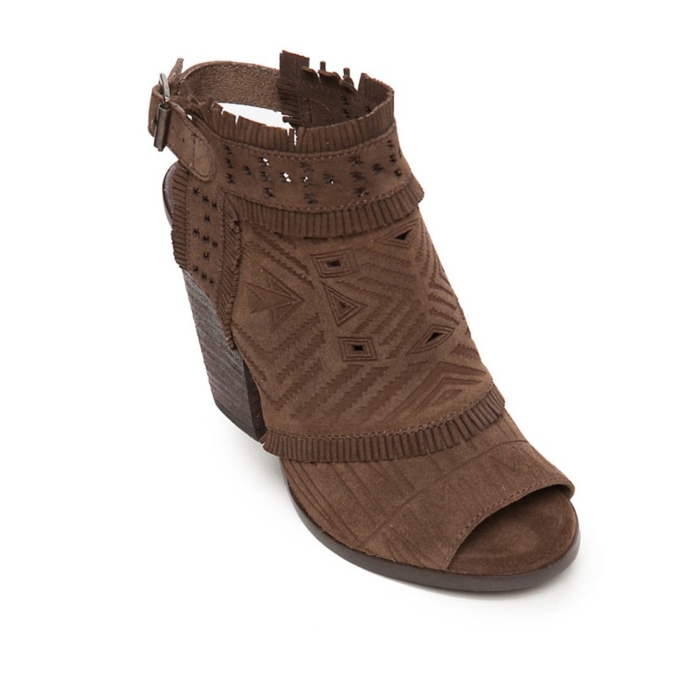 naughty monkey Brown Suede Peep-Toe Ankle Booties